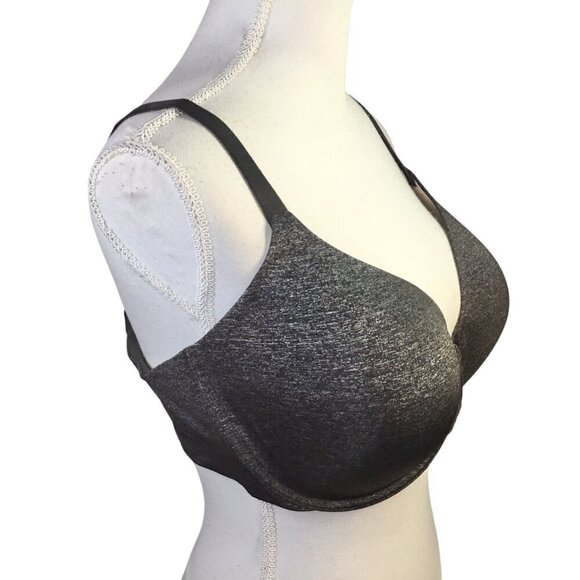 Victoria's Secret Uplift Semi Demi 38DDD Underwire Lined Gray/Black Convertible - Picture 4 of 6